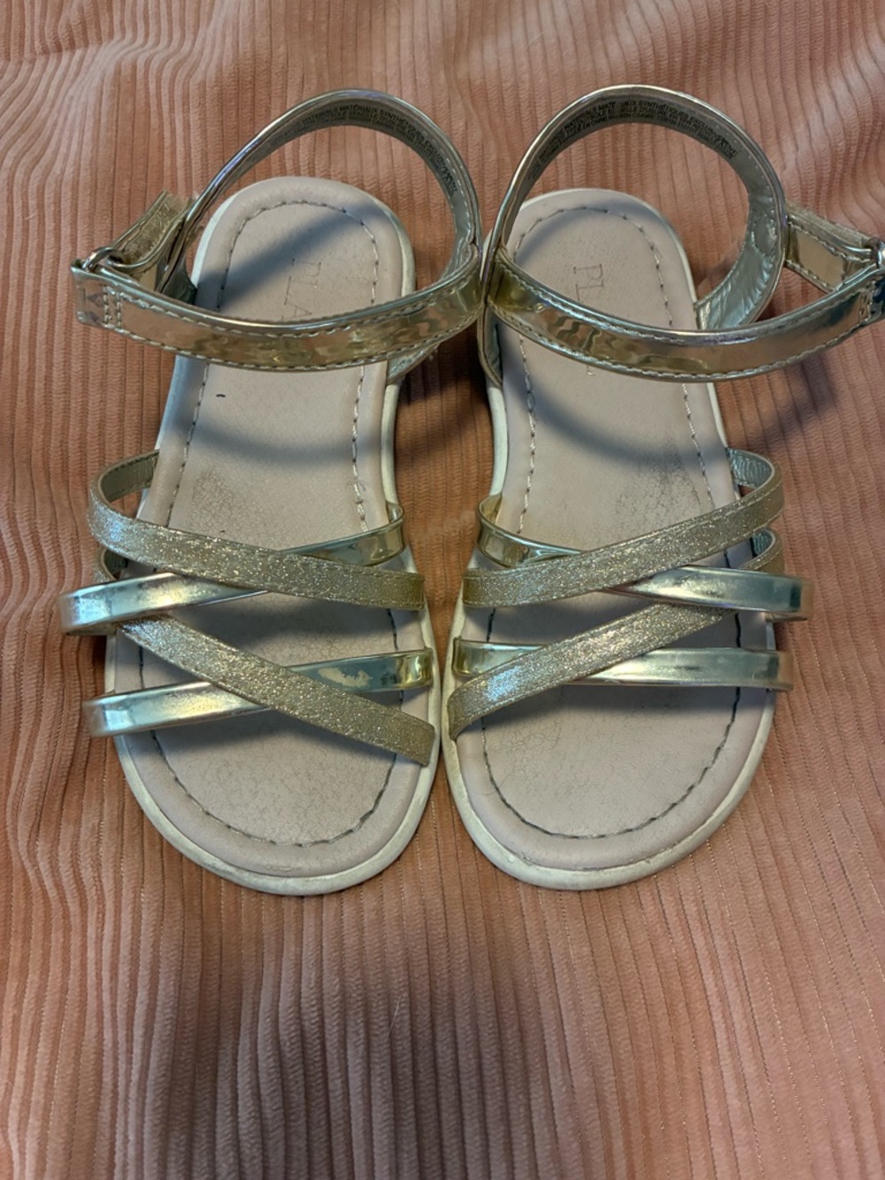The Children's Place Girls Gold Strappy Sandals